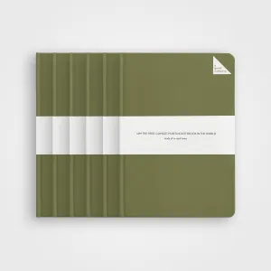 6 Pack Stone Paper Notebook Set︱A5 Hardcover, Grass green