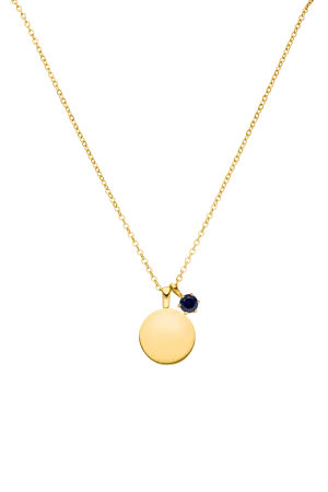 Birthstone September Necklace 14K Gold Plated