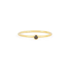 Black Fine Ring - Gold