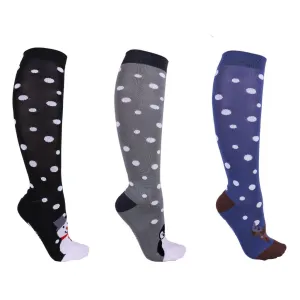 Brands of Q Winter Snowflake Riding Socks 3 PACK