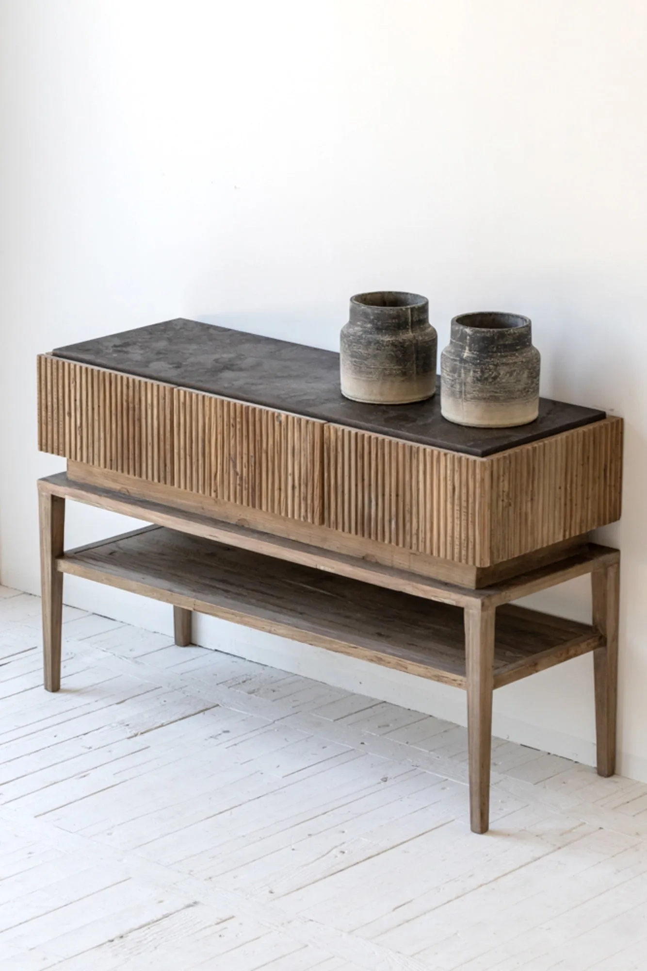 Carlos Console Table Recycled Elm & Bluestone