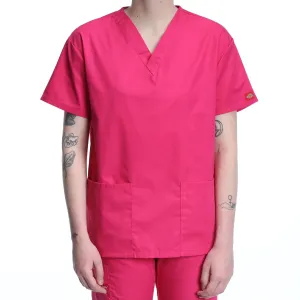 Dickies Women's Two Pocket V-Neck Scrub Top - Hot Pink