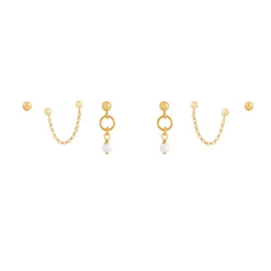 Drew Earring Set - Gold