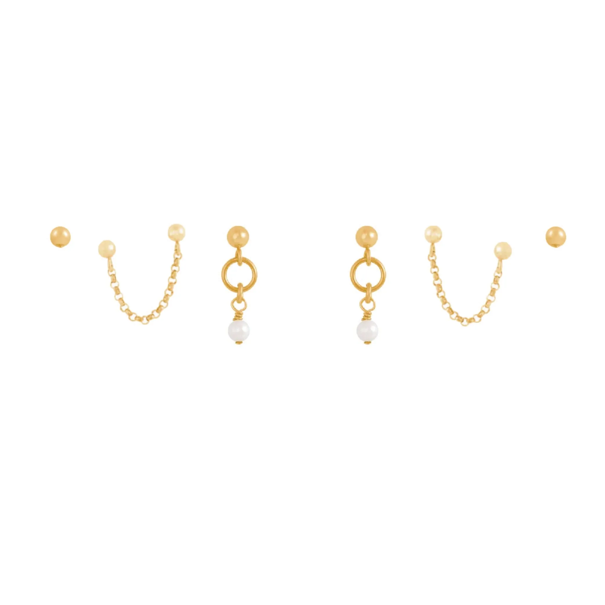 Drew Earring Set - Gold