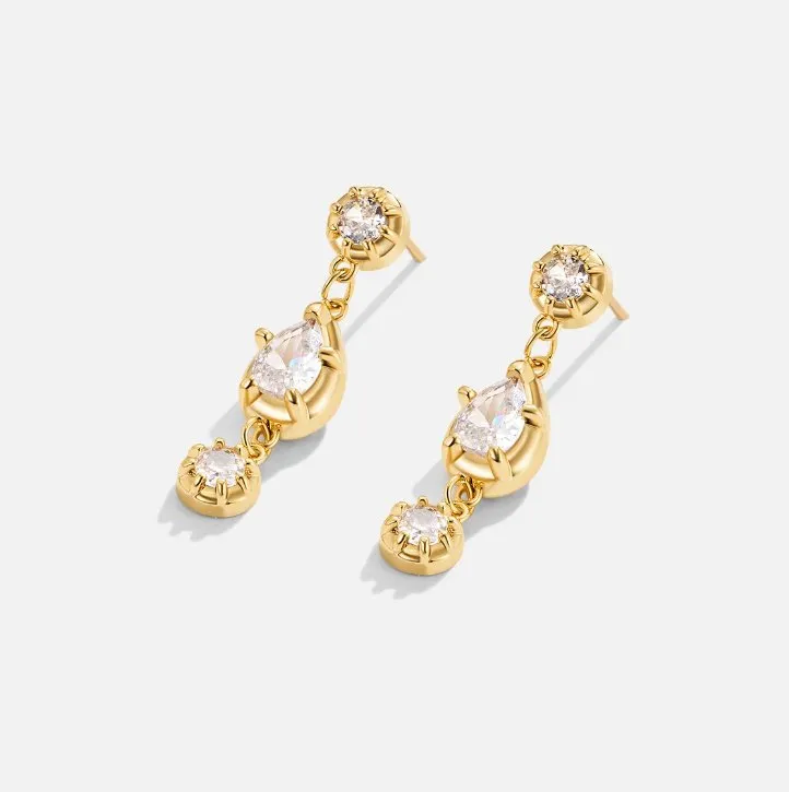 Elsa White Crystal Drop Earrings