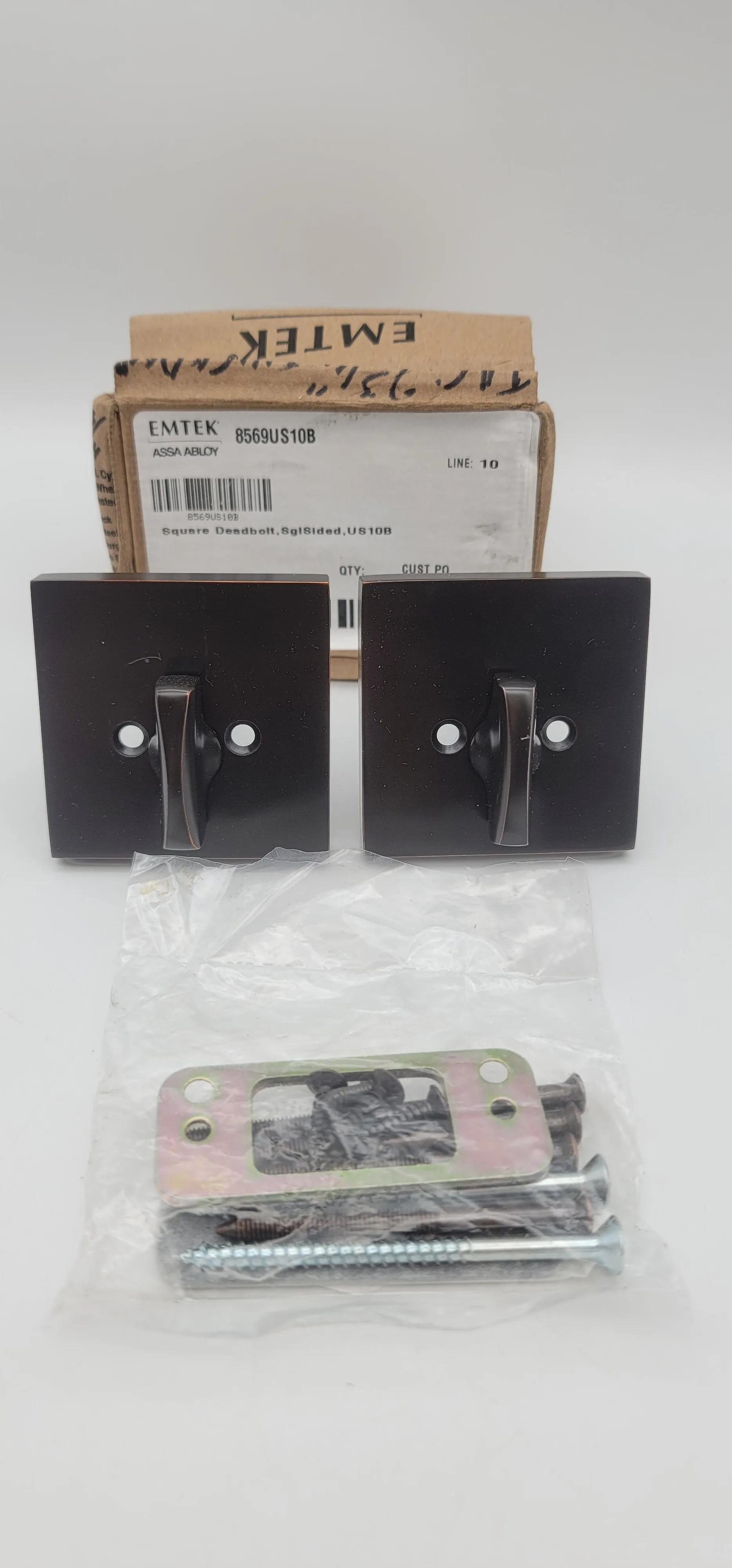 Emtek Set of 2 Square Single Sided Deadbolt