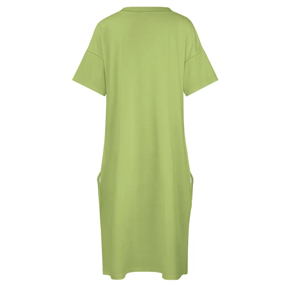 Faith Green Loose pocket Christian dress