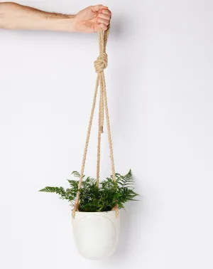 Hanging Planter in Full Moon White