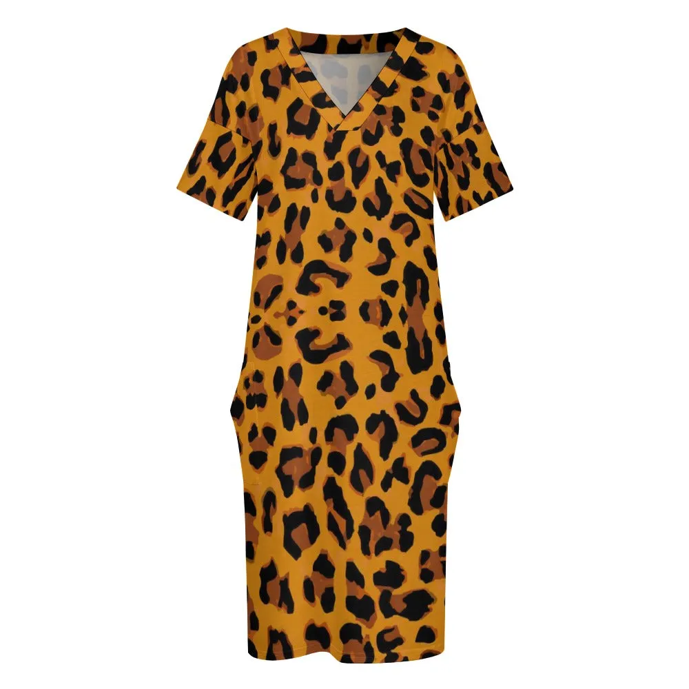 Leopard Print Loose pocket dress