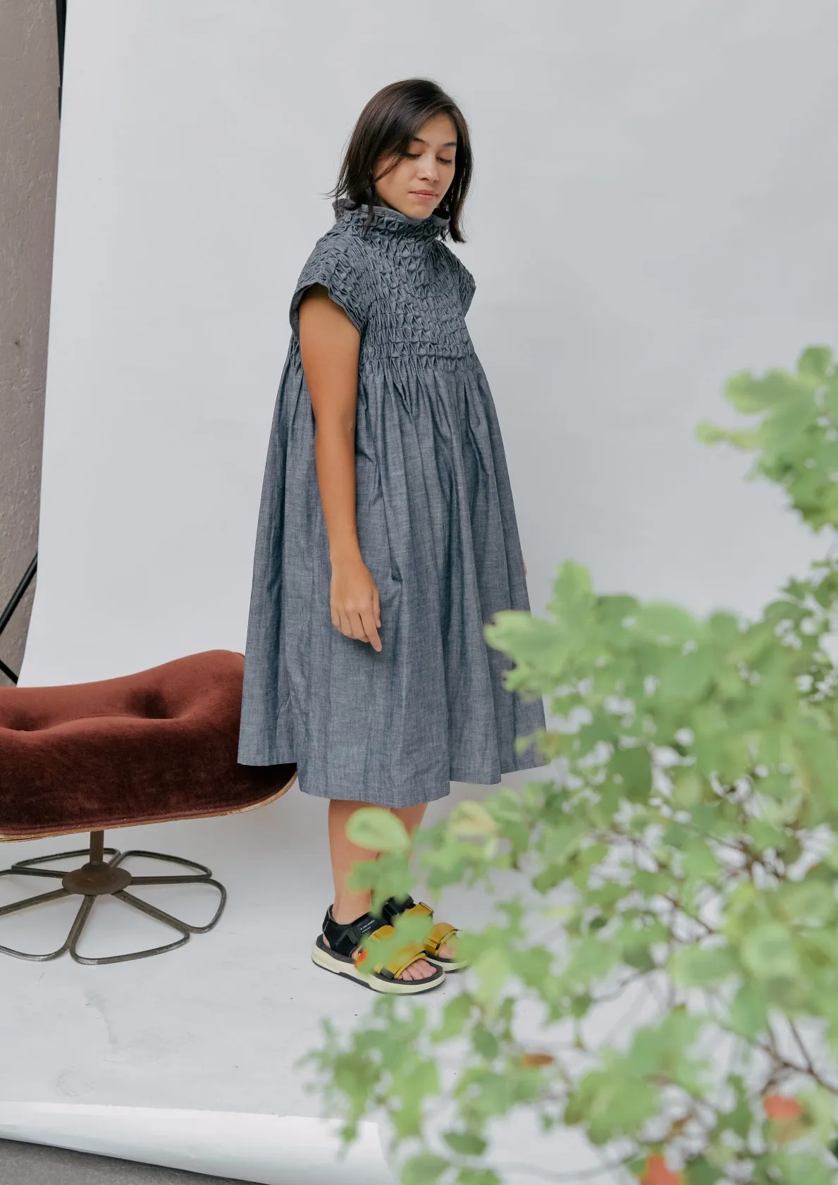 lily dress - blue chambray