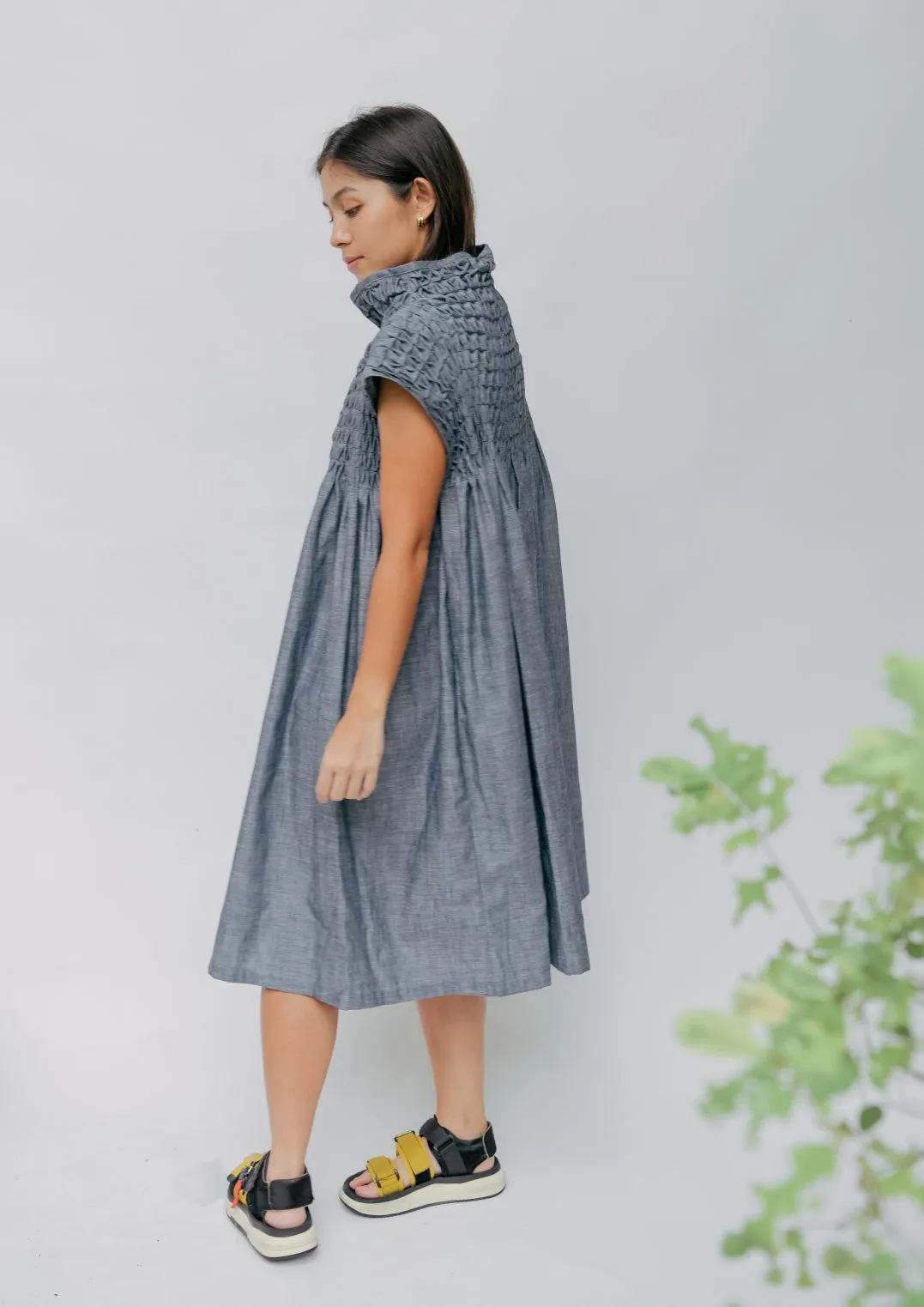 lily dress - blue chambray