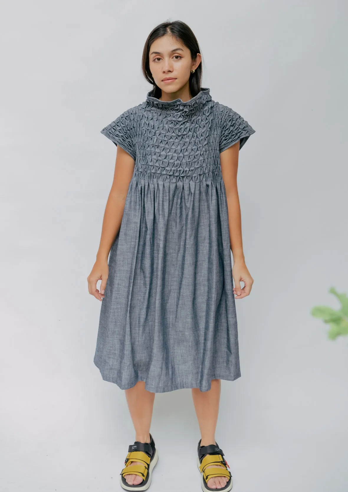 lily dress - blue chambray