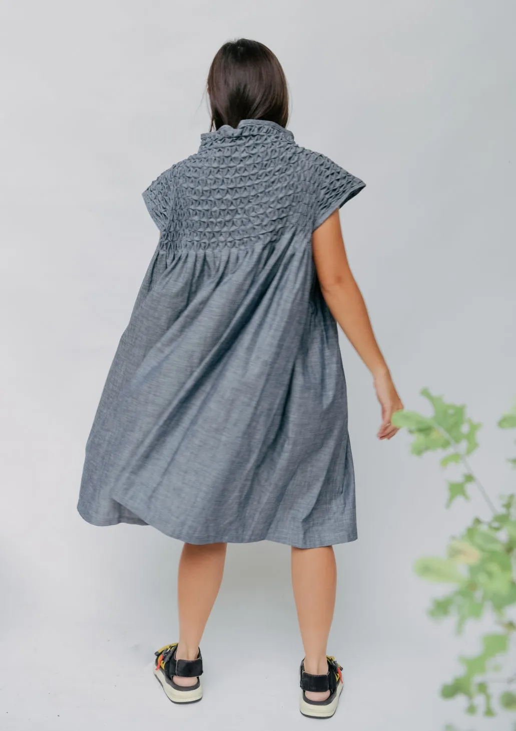 lily dress - blue chambray