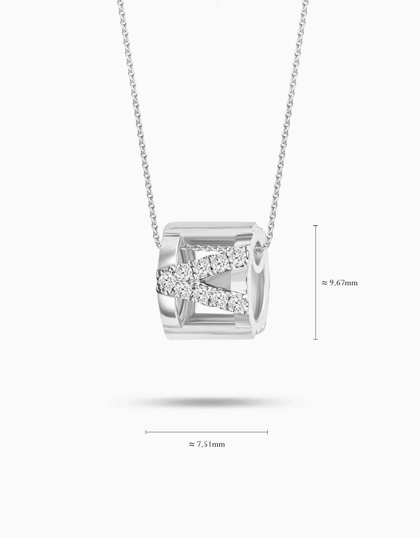 LVC Charmes Hexagon Barrel Diamond Pendant