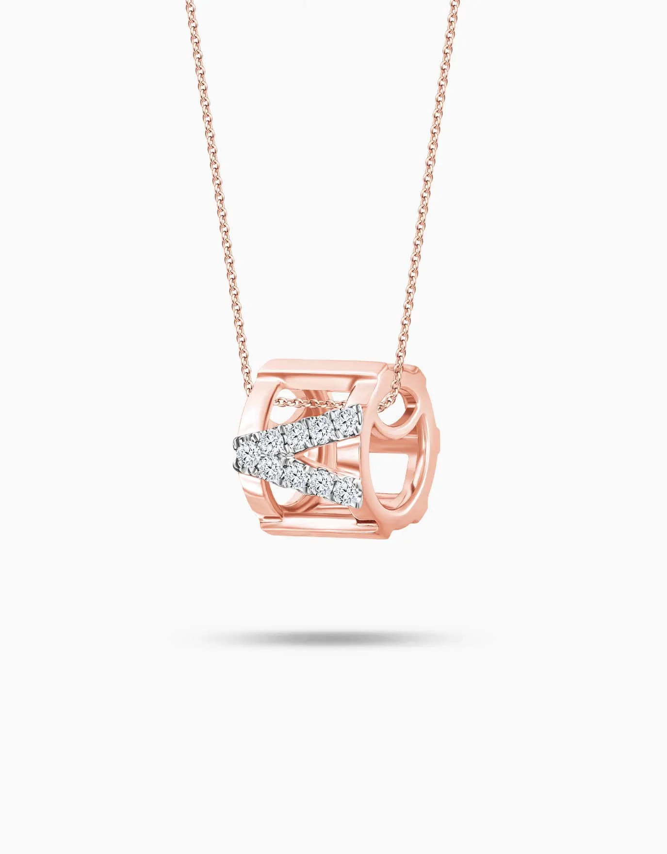 LVC Charmes Hexagon Barrel Diamond Pendant