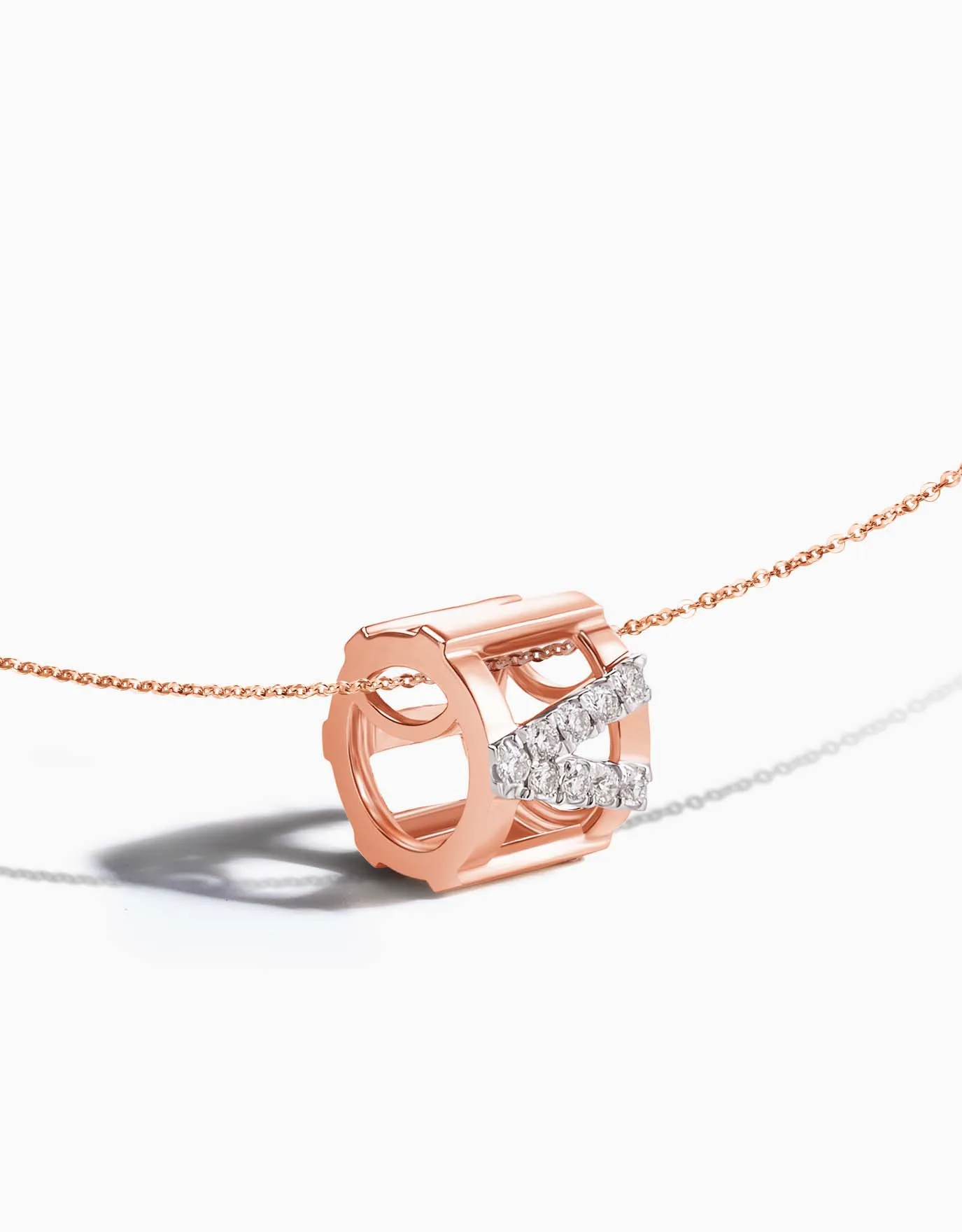 LVC Charmes Hexagon Barrel Diamond Pendant