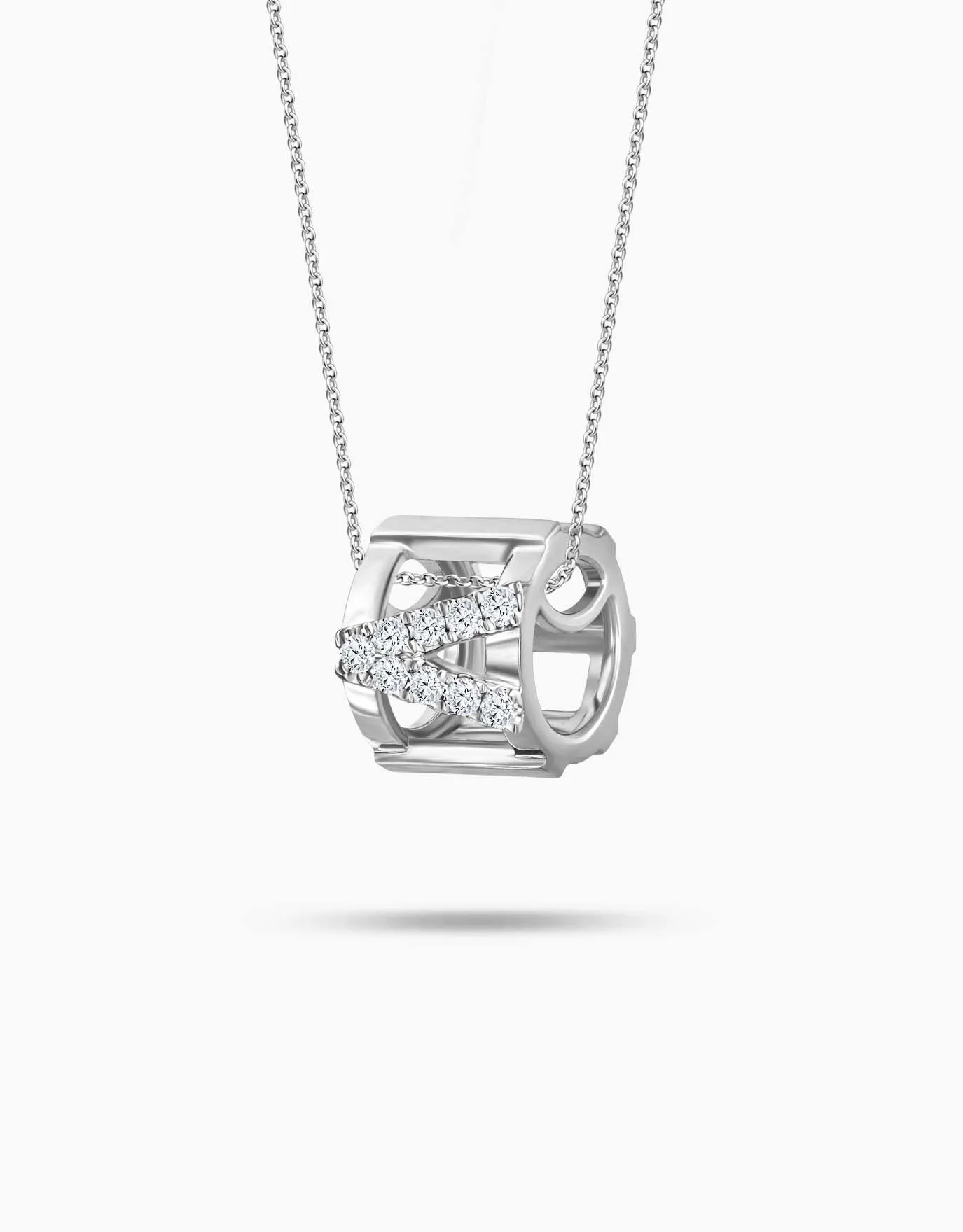 LVC Charmes Hexagon Barrel Diamond Pendant