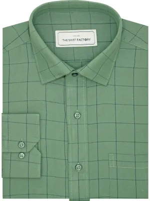 Men's Premium Cotton Striped Shirt - Green (1197)