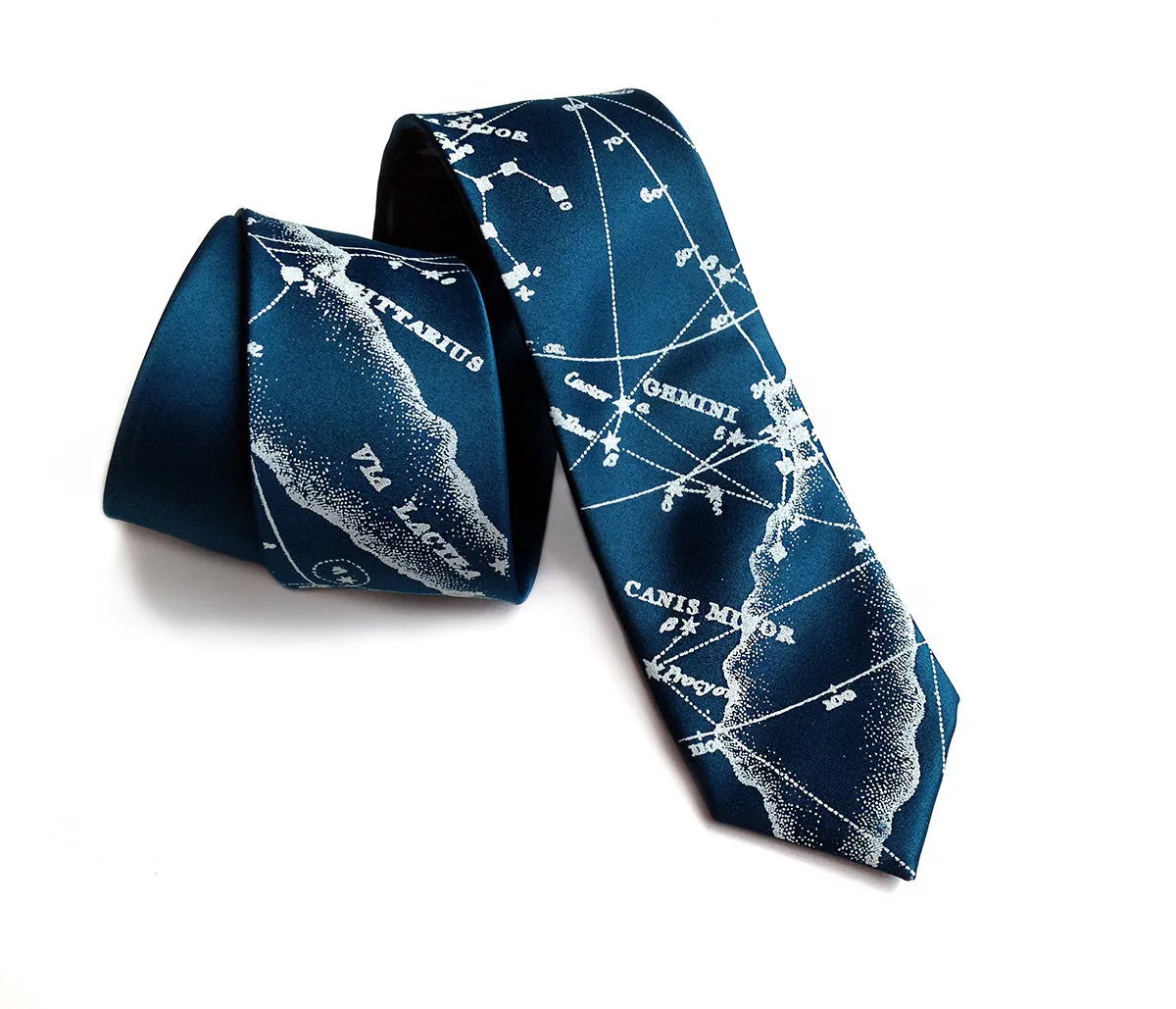 Milky Way Galaxy silk necktie. Star chart tie