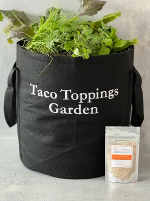 Outdoor Taco Toppings Giftable with Taco Garden Salt Gift Set by Gardenuity