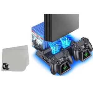 PlayStation 4 Cooling Fan Station Stand with Dual Controller Charger Dock Station BOLT AXTION