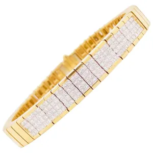 Princess Cut Pave Diamond Bracelet