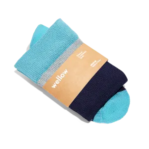 Retro Eclipse  Blue - Wide Calf - 5 Pack