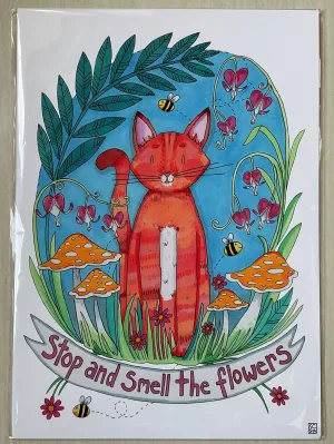 Sarah Cunningham Prints “Stop and Smell the Flowers ” A4