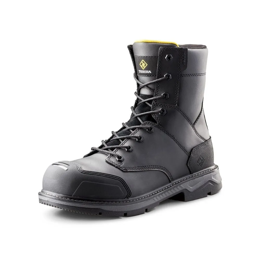 Terra Patton TR0A4NS5BLK Unisex 8" Steel Toe Work Safety CSA Boot  - Black